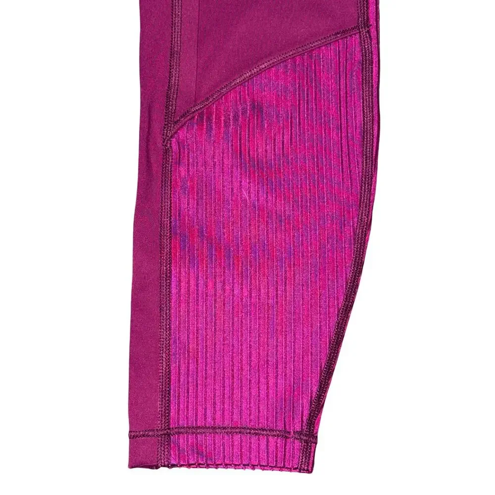 Athleta Vitality Rib 7/8 Tight Women's Size S Velvet Plum Purple High Rise